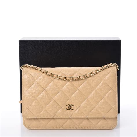 chanel beige wallet on a chain caviar|Wallets on Chain .